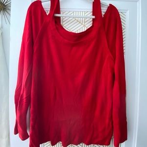 Anthropologie Red layered sweater
